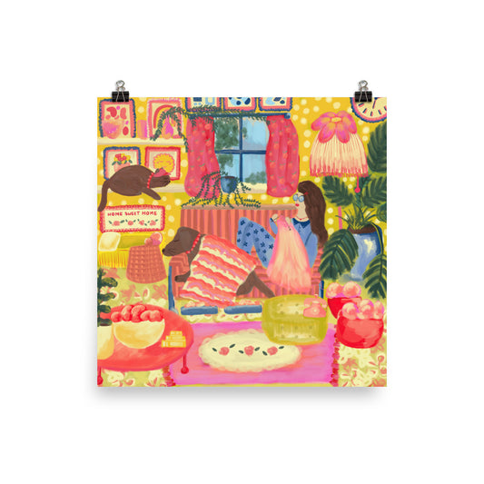 Knitting at home with the pets